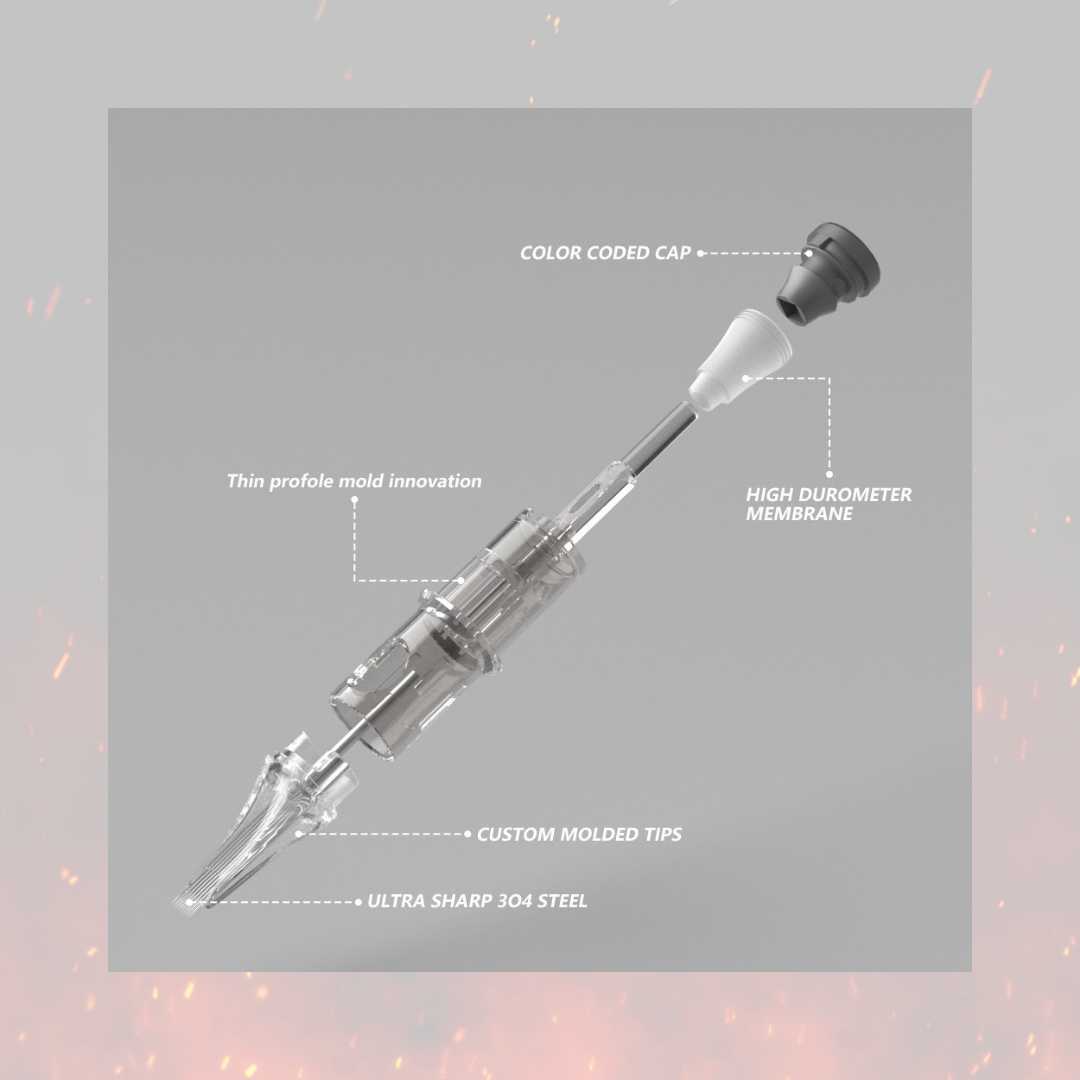 Inferno-Ink Thalor Bugpin Round Shader Tattoo Cartridge Needles – Box of 20